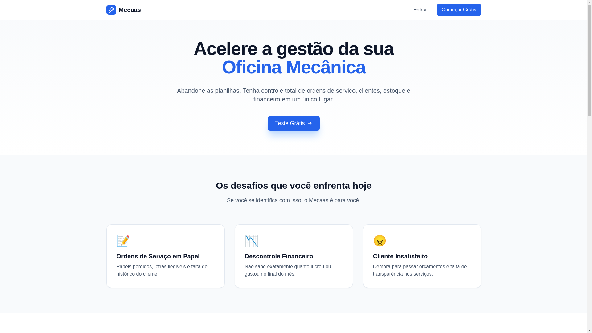 website screenshot of https://mecaas.com.br/