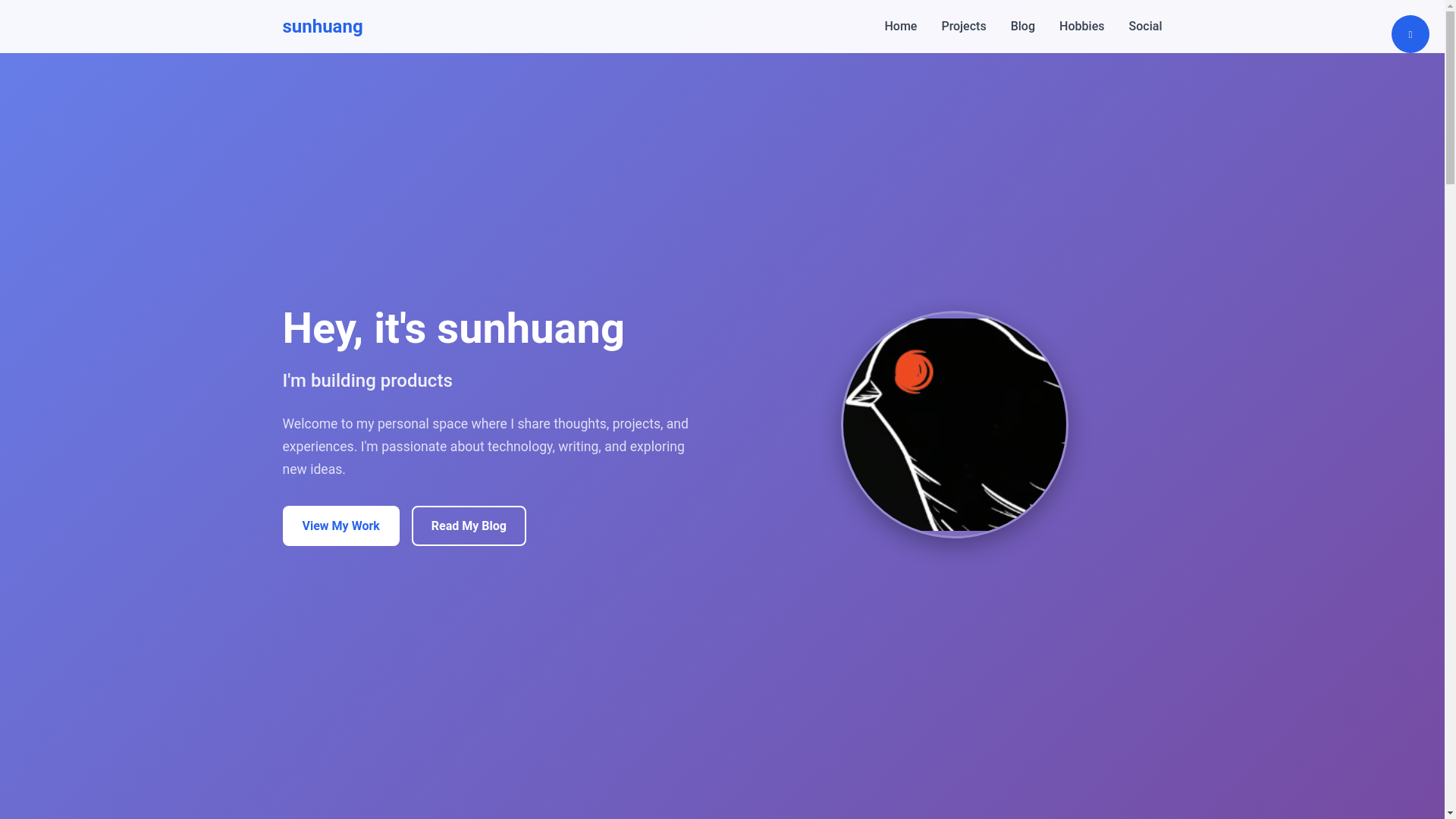 website screenshot of https://sunhuangindie.com/