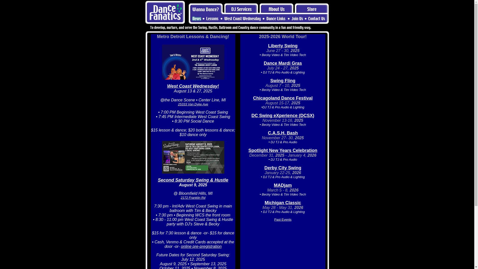 website screenshot of https://dancefanatics.pages.dev/