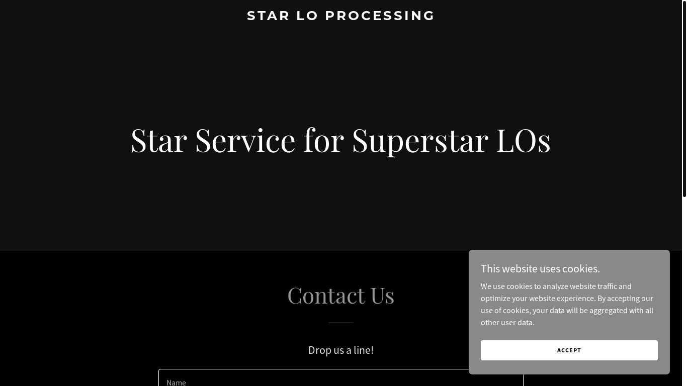 website screenshot of https://starloprocessing.com/