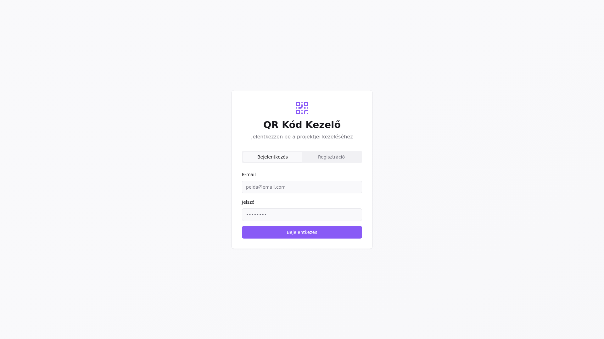 website screenshot of https://qrmanager.hu/