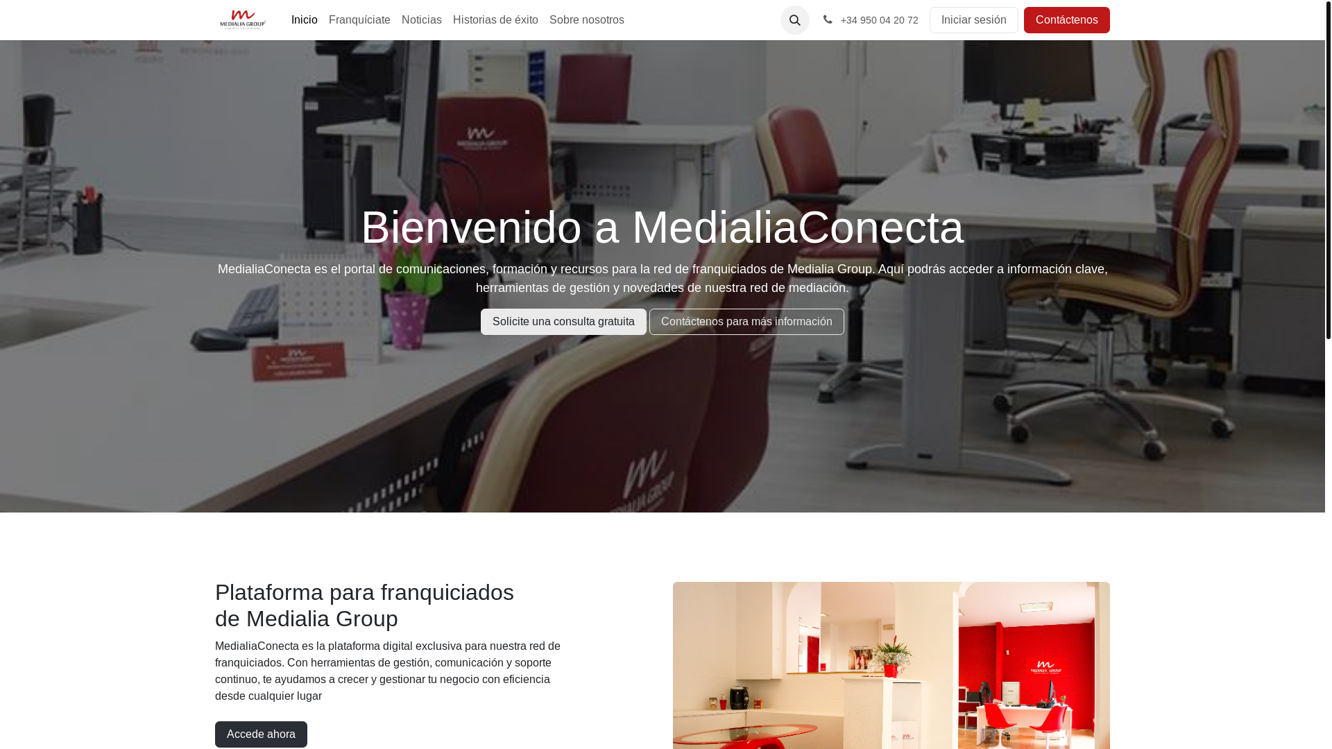 website screenshot of https://medialiaconecta.com/