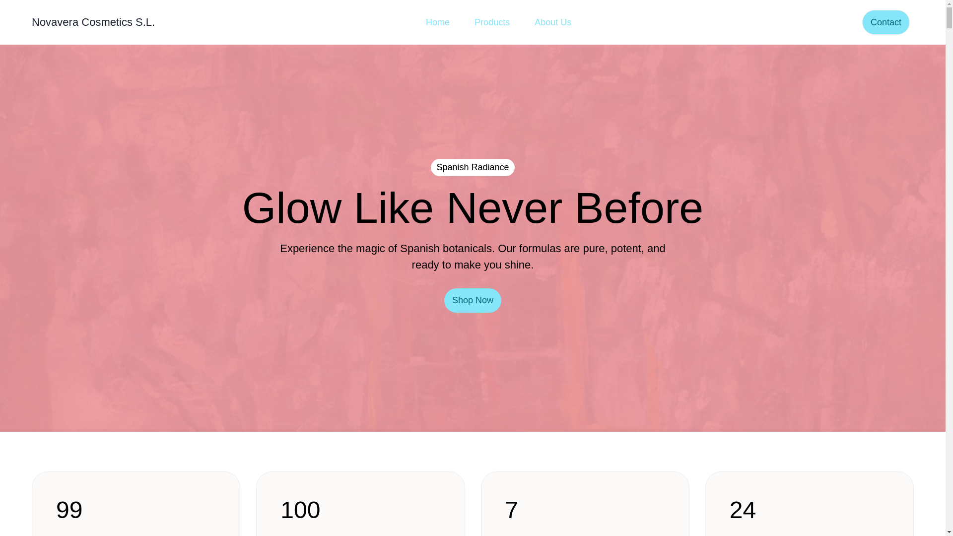 website screenshot of https://novaveracosmetics.com/