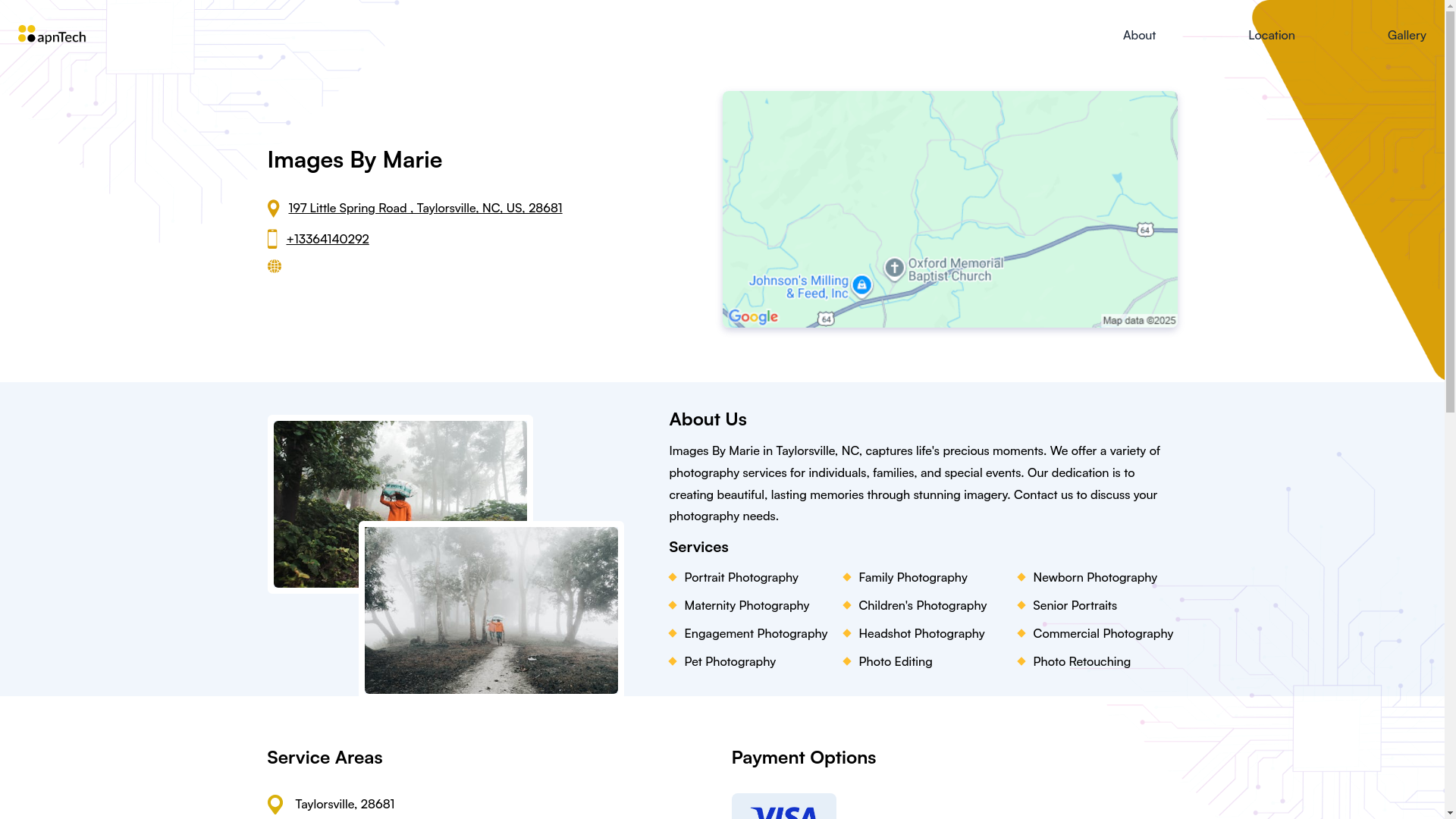 website screenshot of https://imagesbymarie.online/