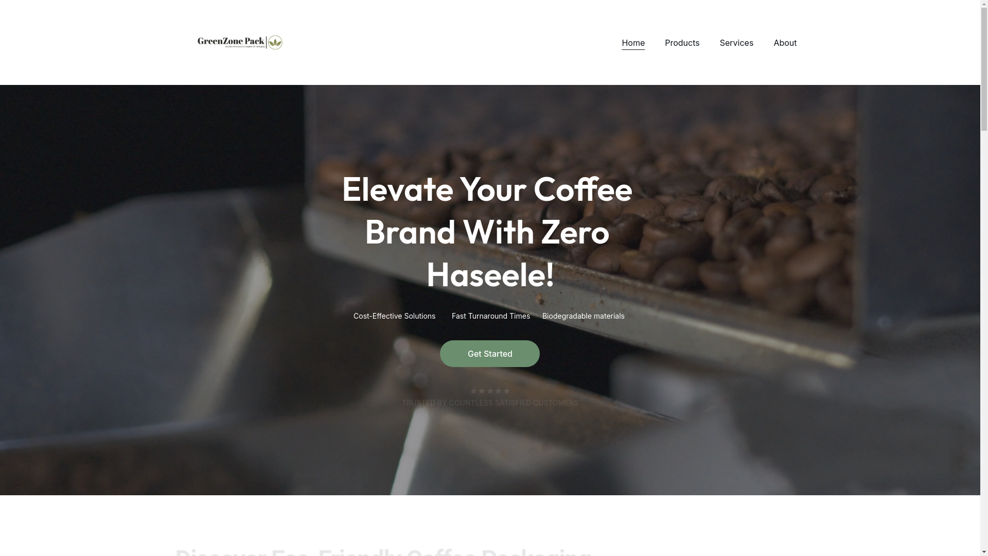 website screenshot of https://greenzonepack.site/