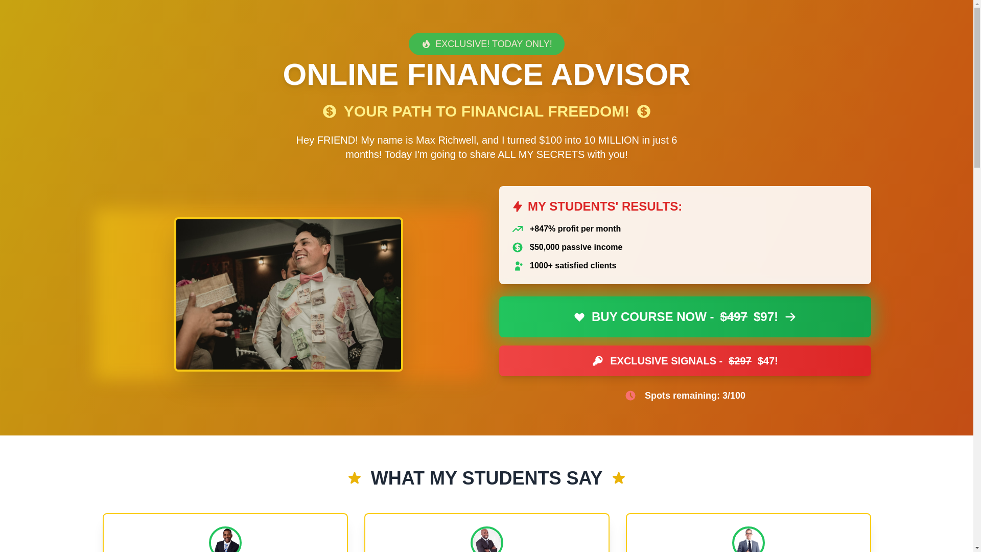 website screenshot of https://onlinefinanceadisor.fun/