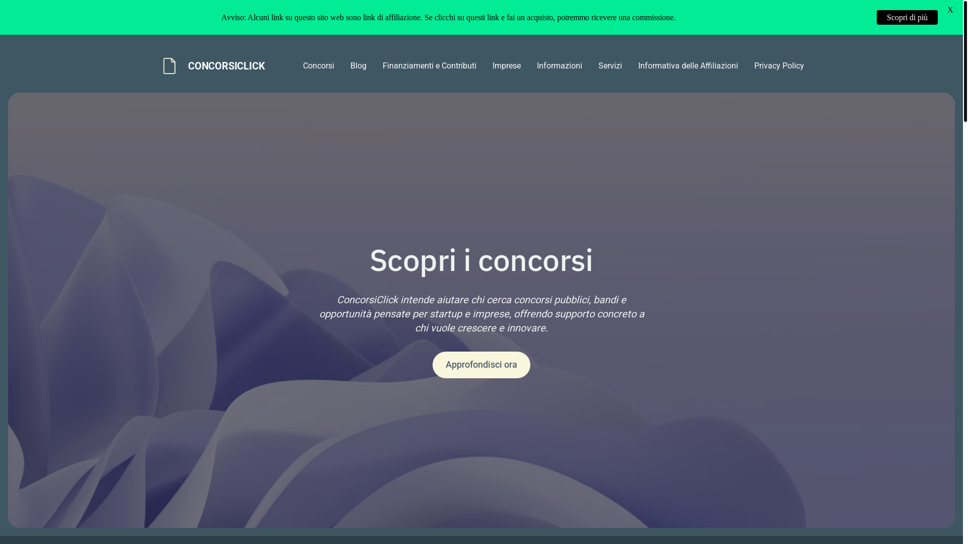 website screenshot of https://concorsiclick.it/