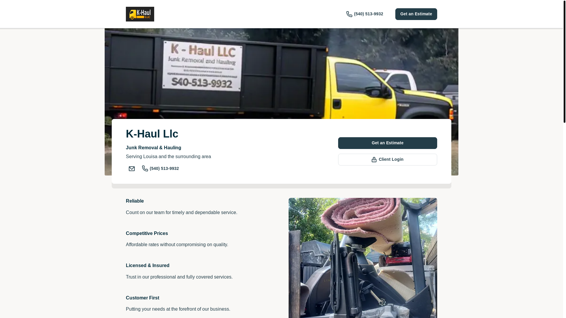 website screenshot of https://vajunkremoval.online/