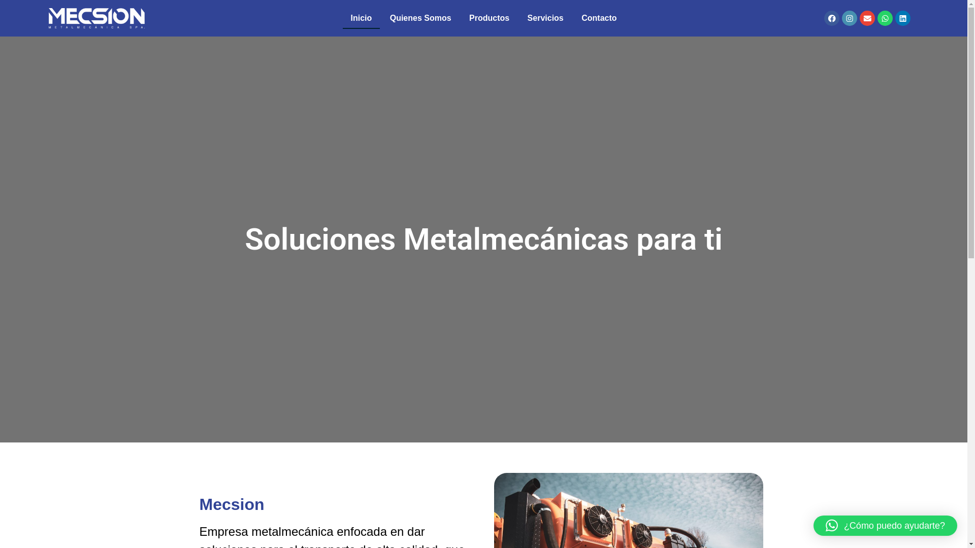 website screenshot of https://mecsion.cl