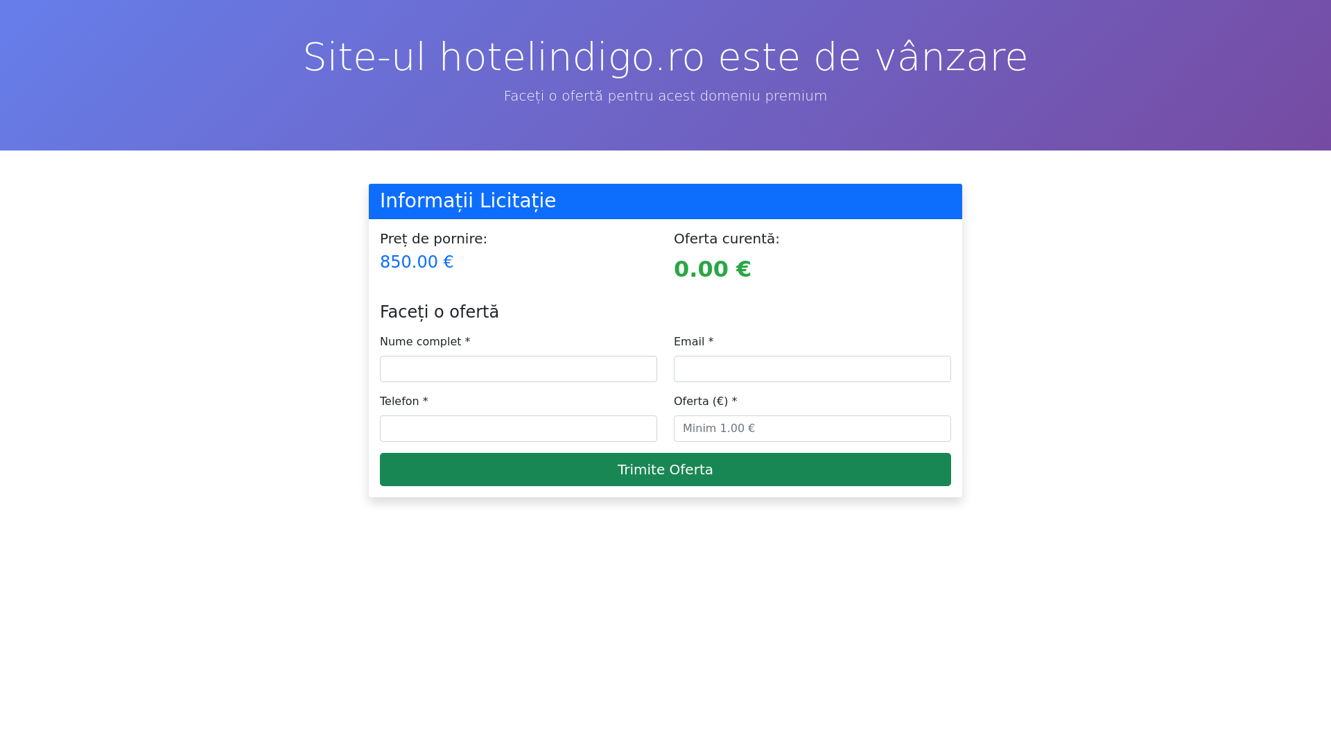 website screenshot of https://hotelindigo.ro/