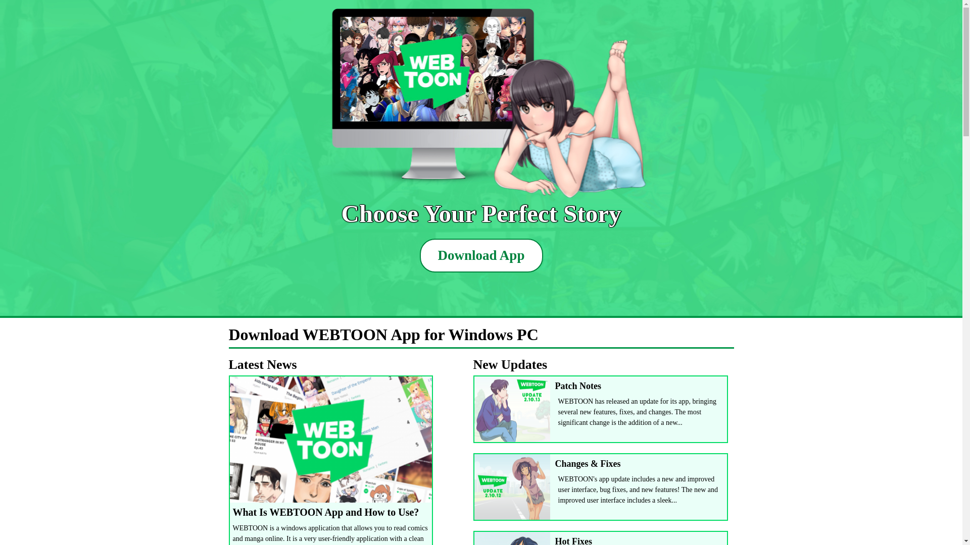 website screenshot of https://webtoon-app.com/