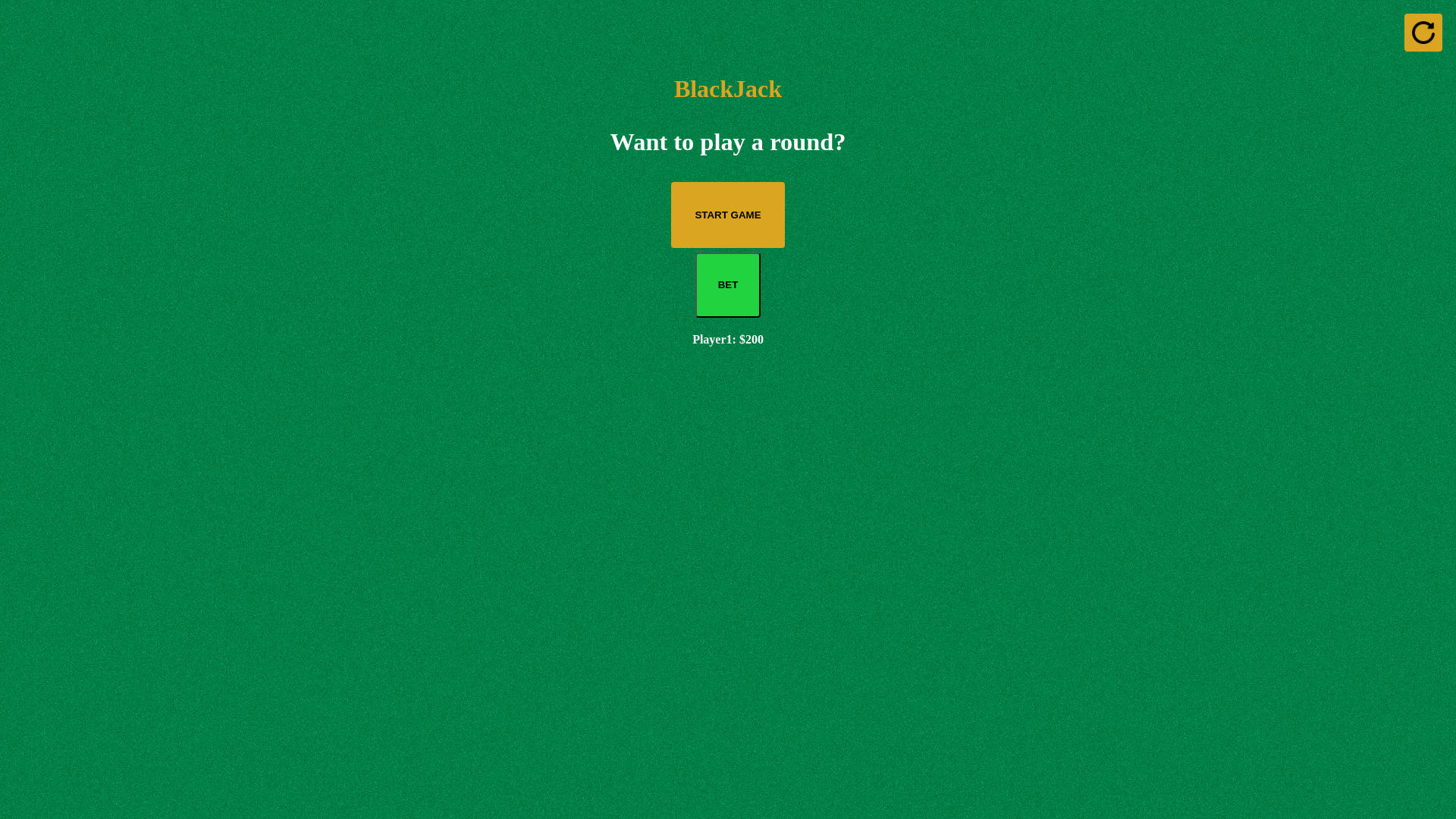 website screenshot of https://javascript-blackjack.pages.dev/
