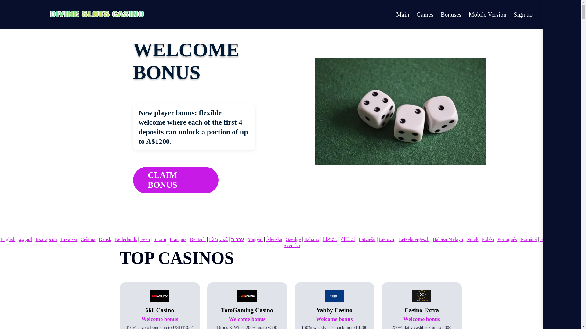 website screenshot of https://divineslots3.bond/