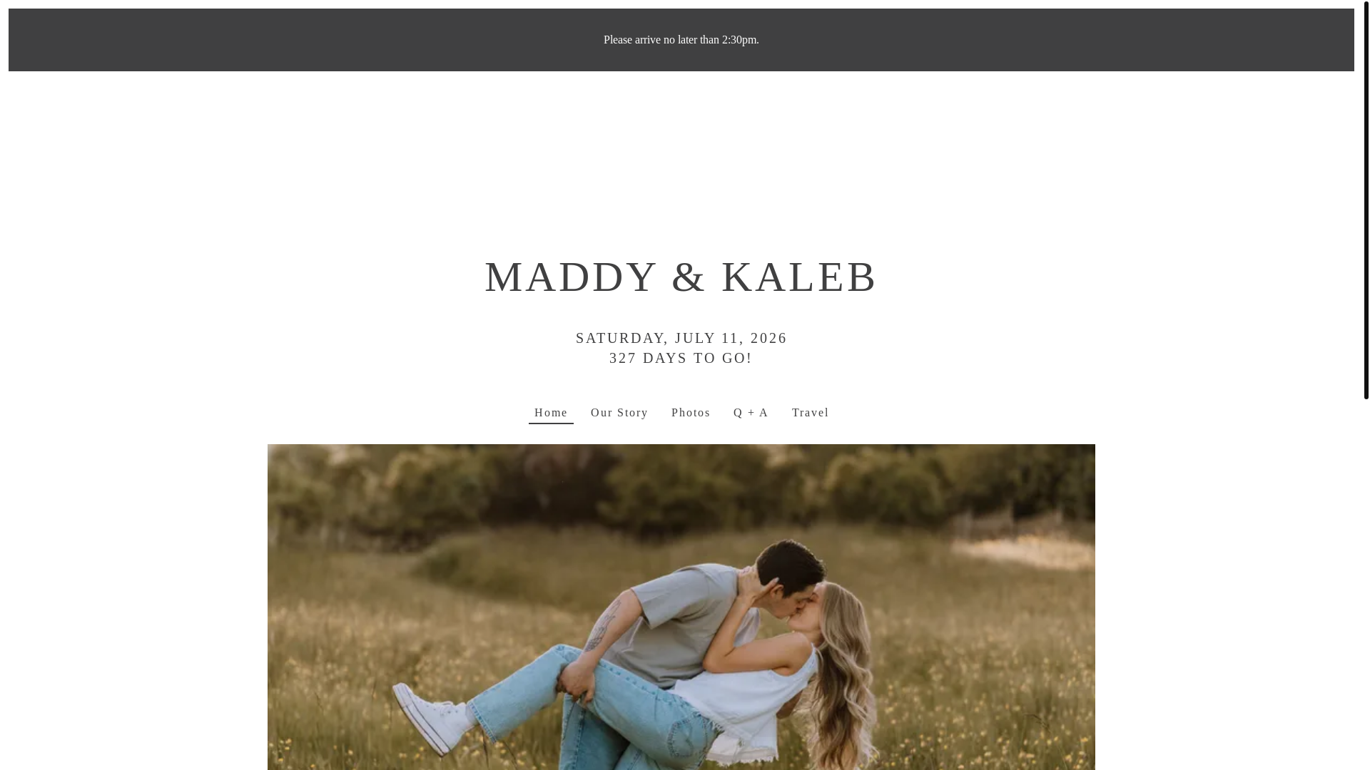 website screenshot of https://maddyandkaleb.com/