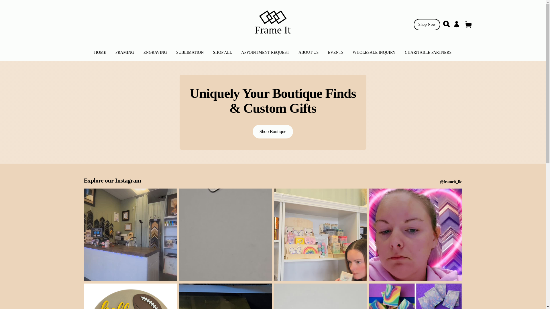 website screenshot of https://frameitkc.com/