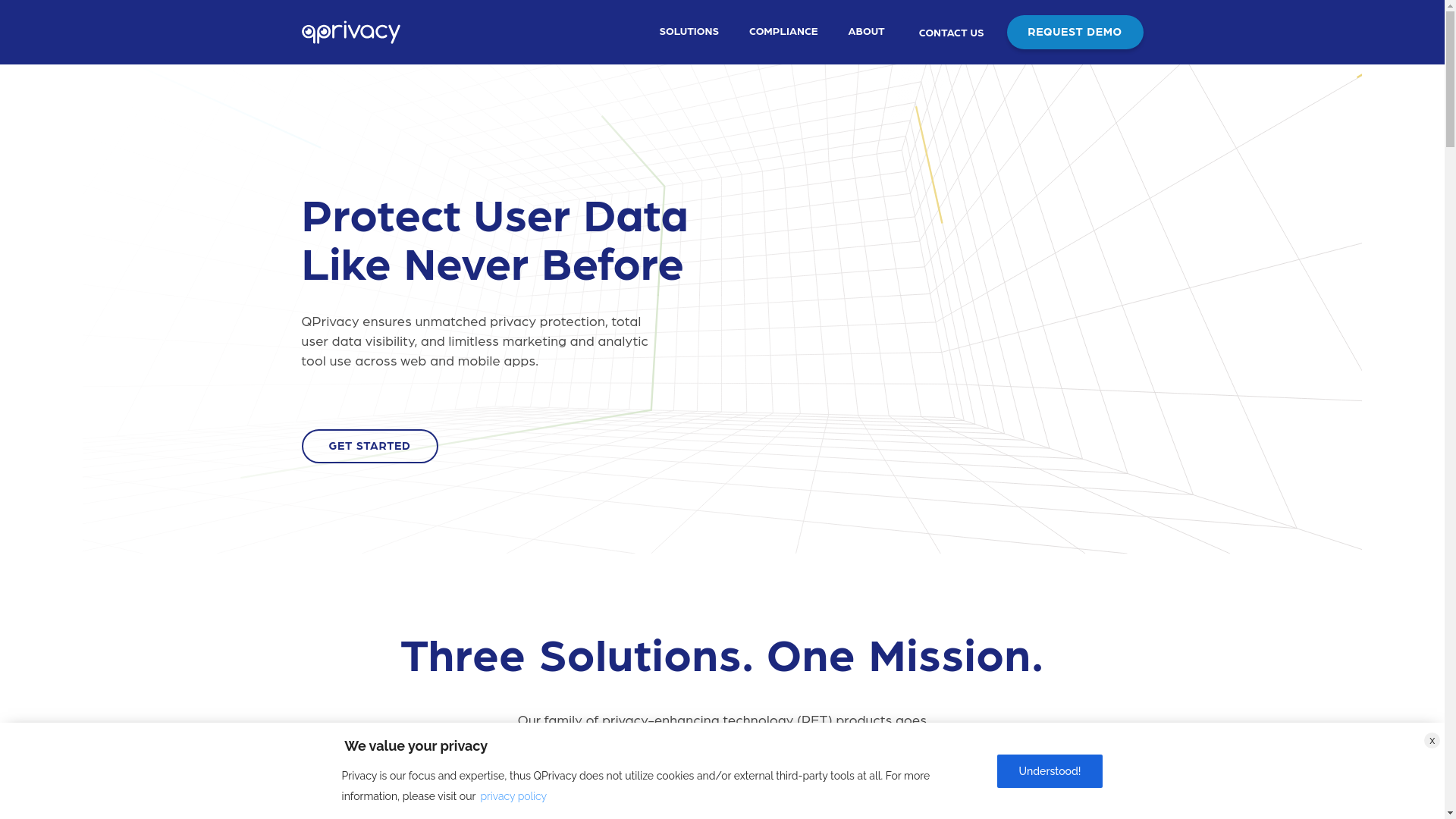 website screenshot of https://www.qprivacy.com