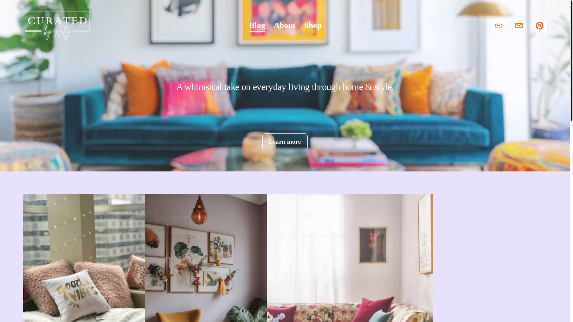 website screenshot of https://curatedbykellydesigns.com/