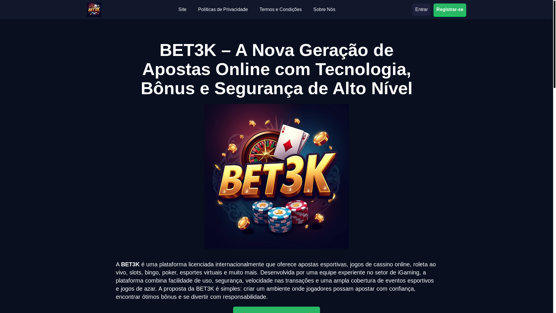 website screenshot of https://bet3k.co/