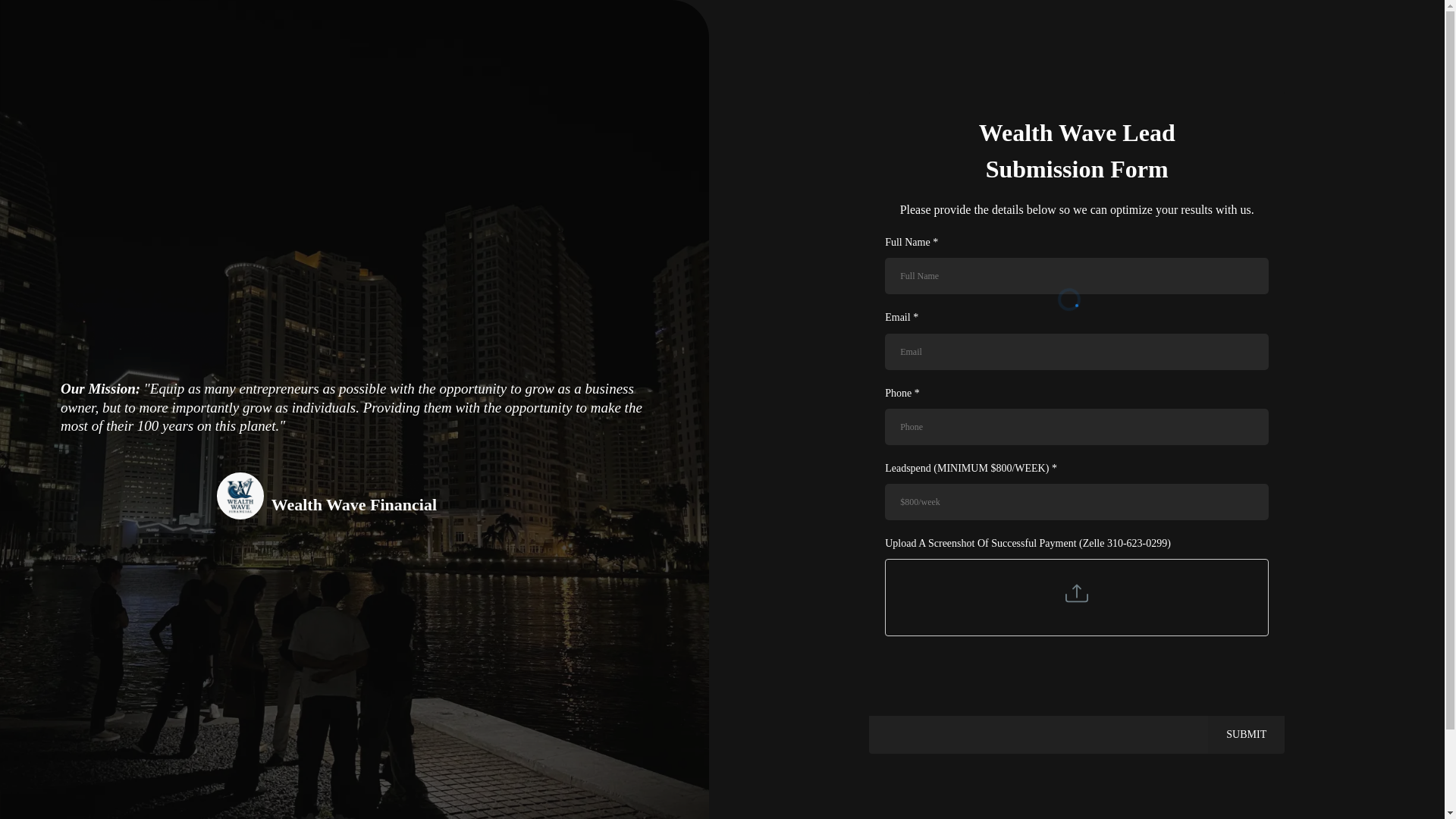 website screenshot of https://wealthwaveleads.com/