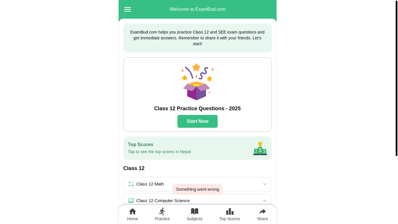 website screenshot of https://exambudnextdemo.pages.dev/