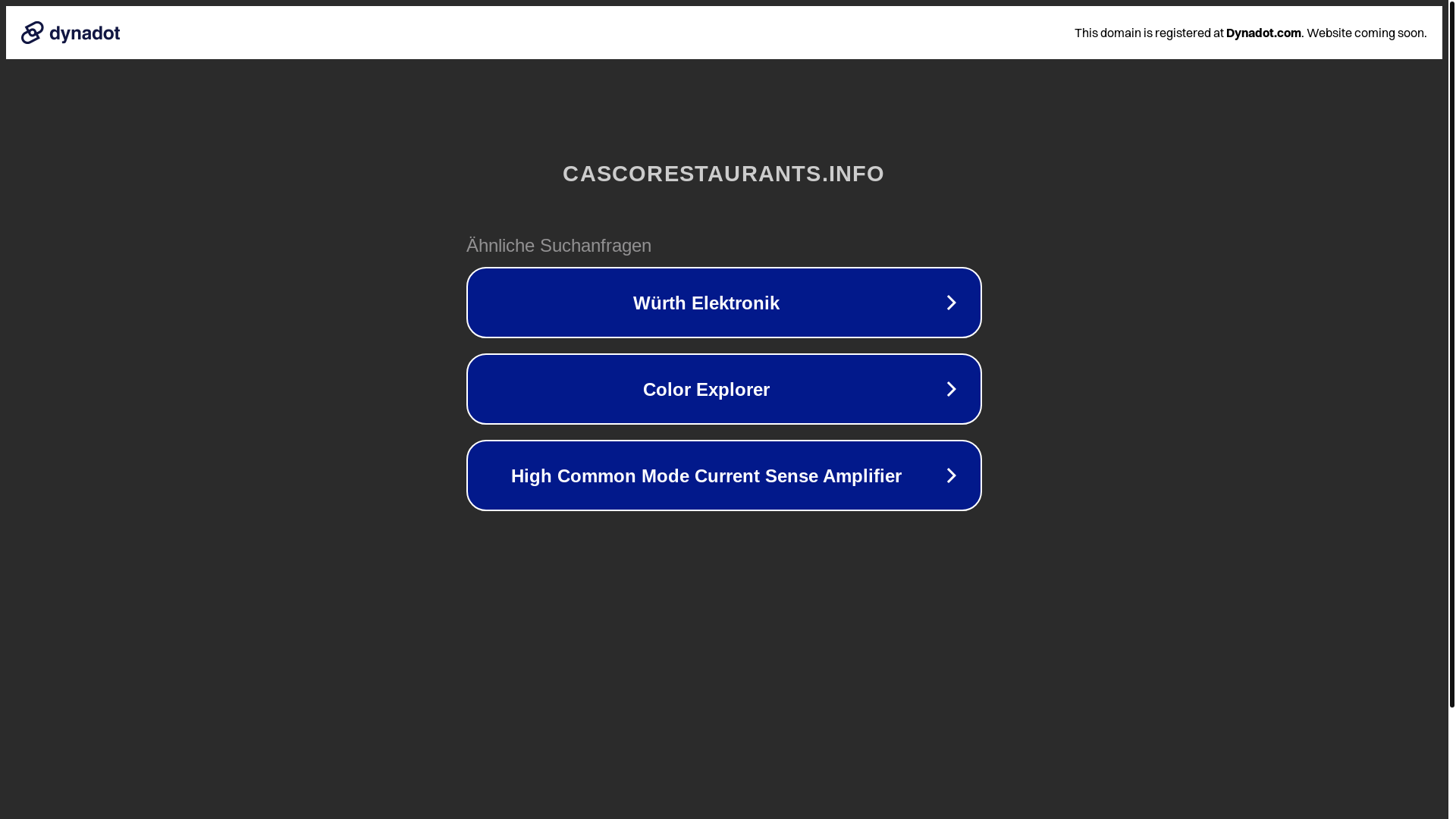 website screenshot of https://cascorestaurants.info/