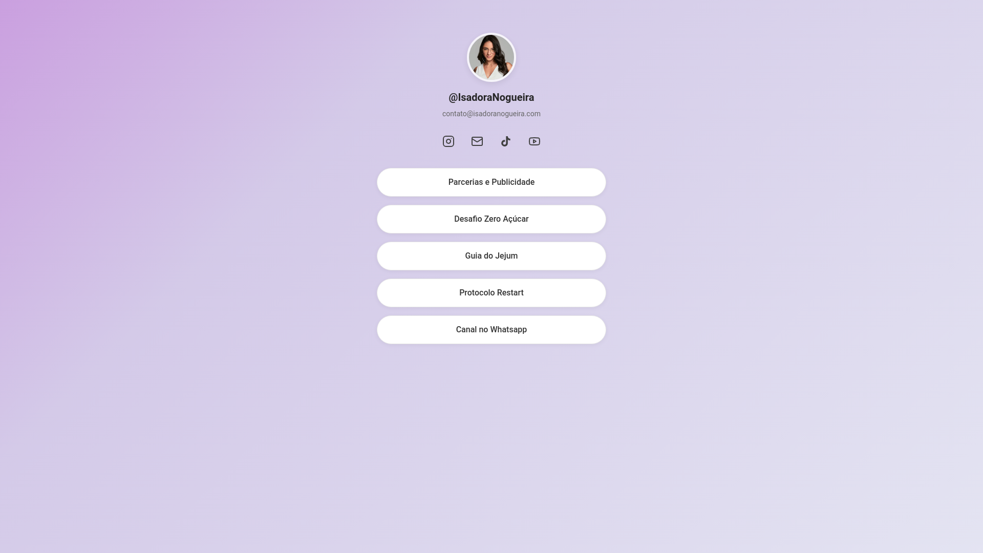 website screenshot of https://links-isadoranogueira.pages.dev/