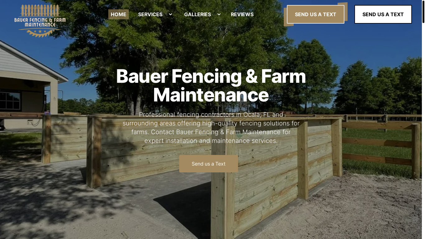 website screenshot of https://bauerfenceandfarmmaintenance.com/