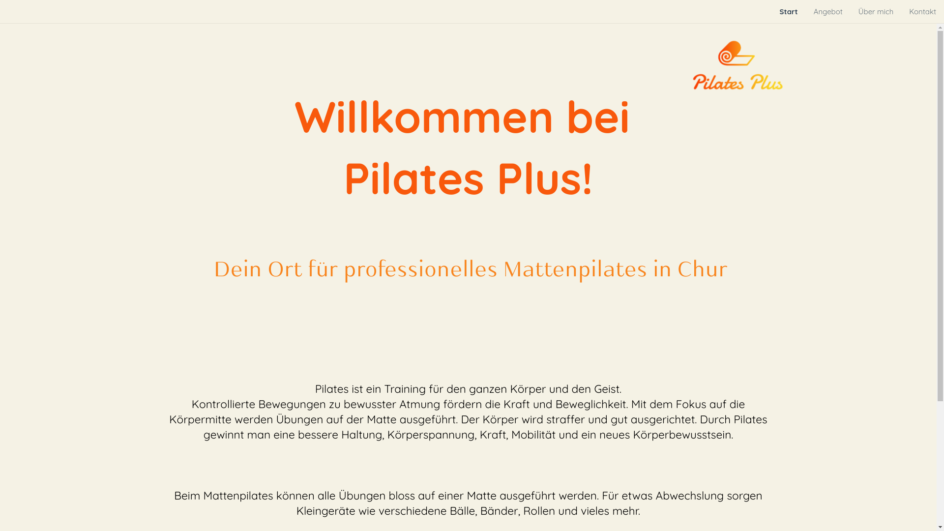 website screenshot of https://pilatesplus-chur.com/