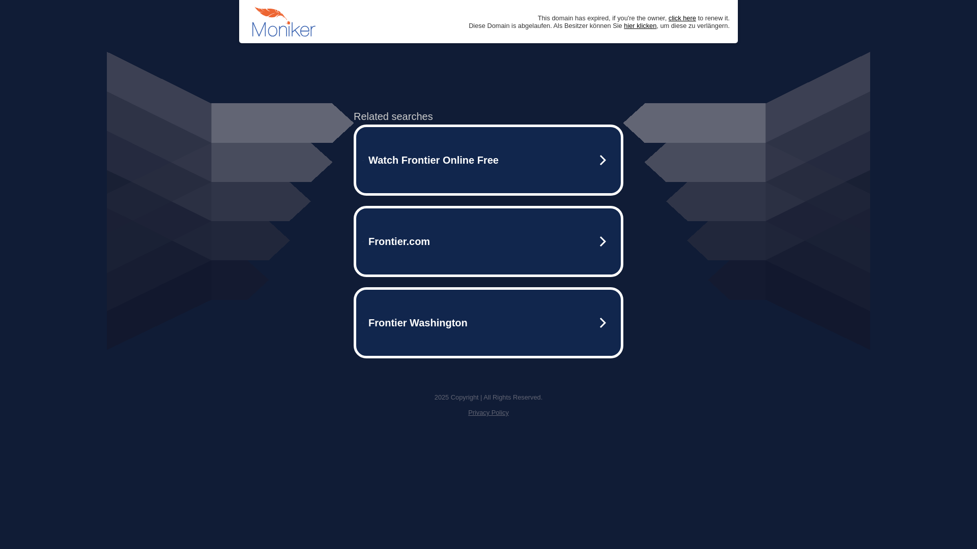 website screenshot of https://frontier.onl/