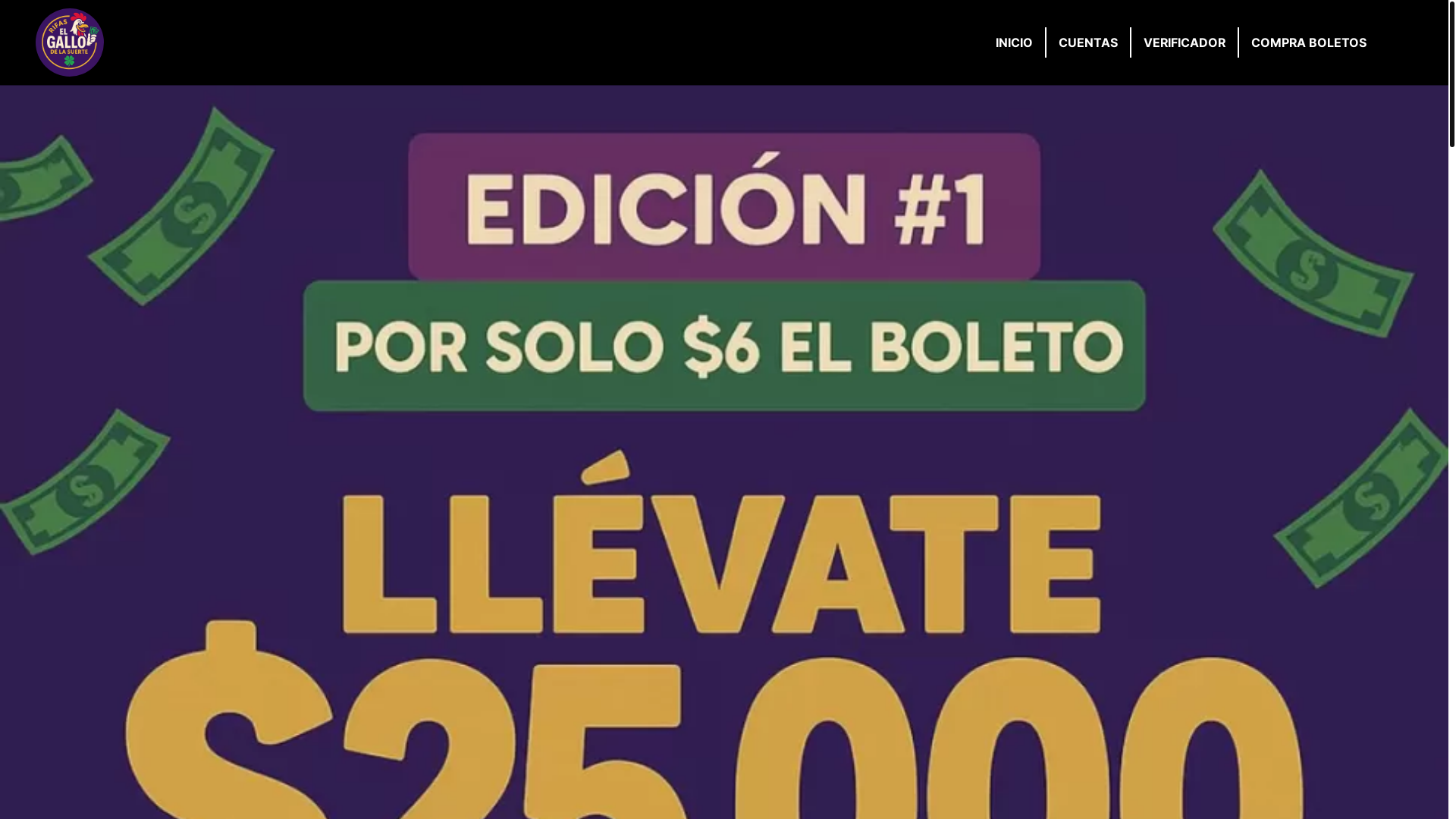 website screenshot of https://somosrfselgallodelasuerte.com/
