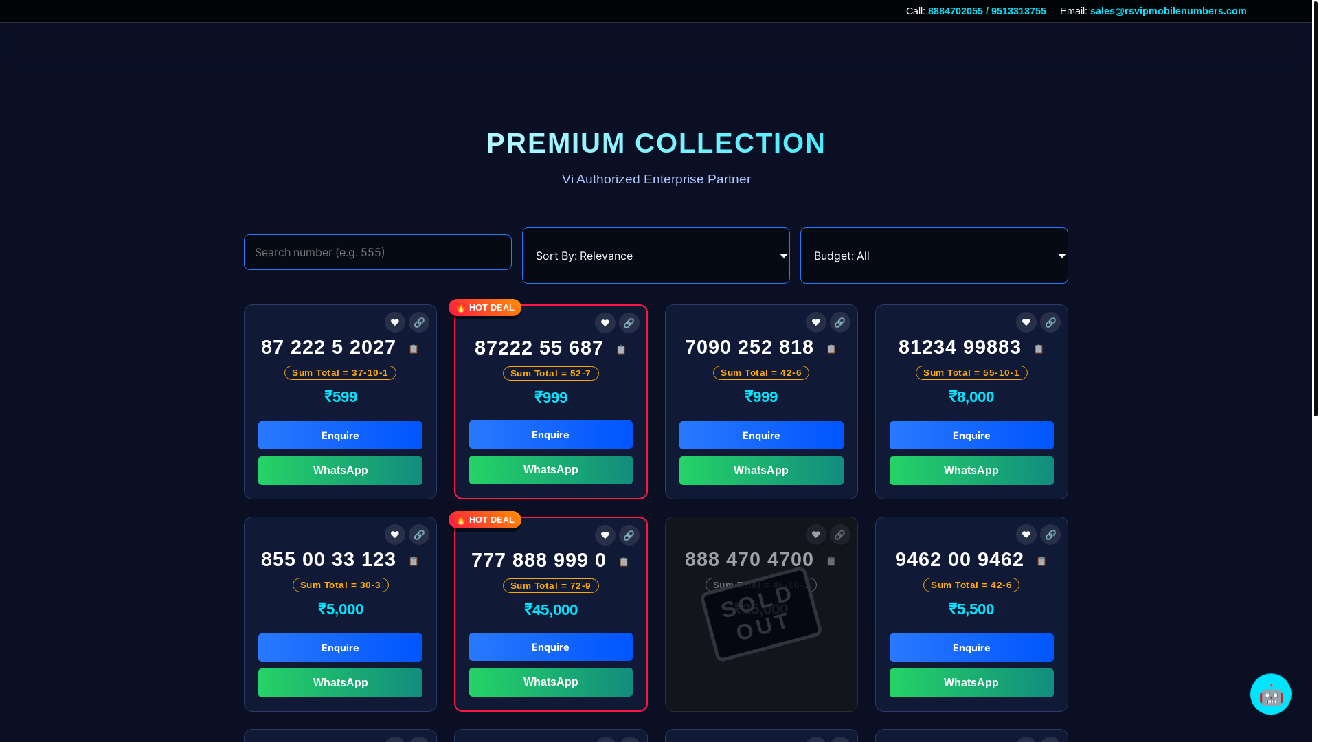 website screenshot of https://rsvipmobilenumbers.info/