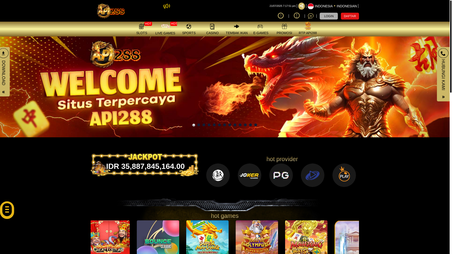 website screenshot of https://handukputih288.com/