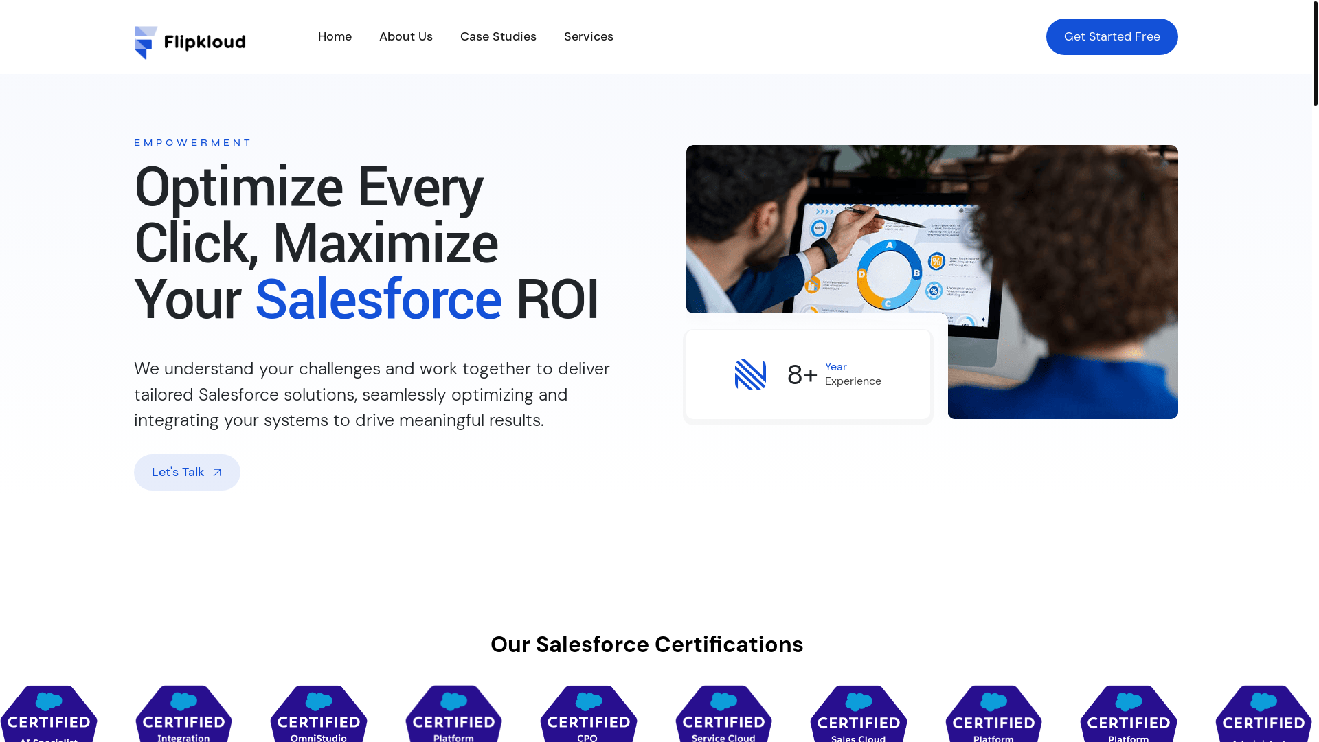 website screenshot of https://flipkloudsystem.co/