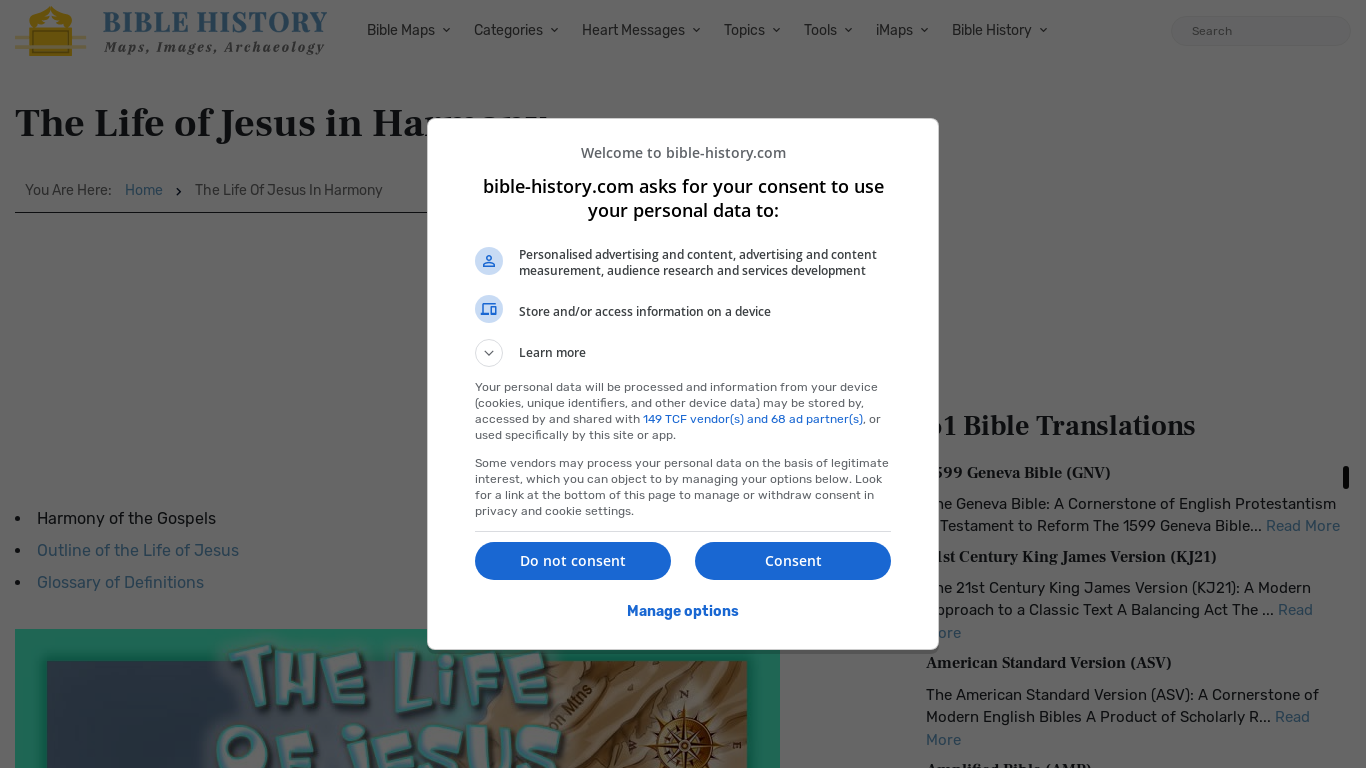 website screenshot of https://bible-history.com/jesus