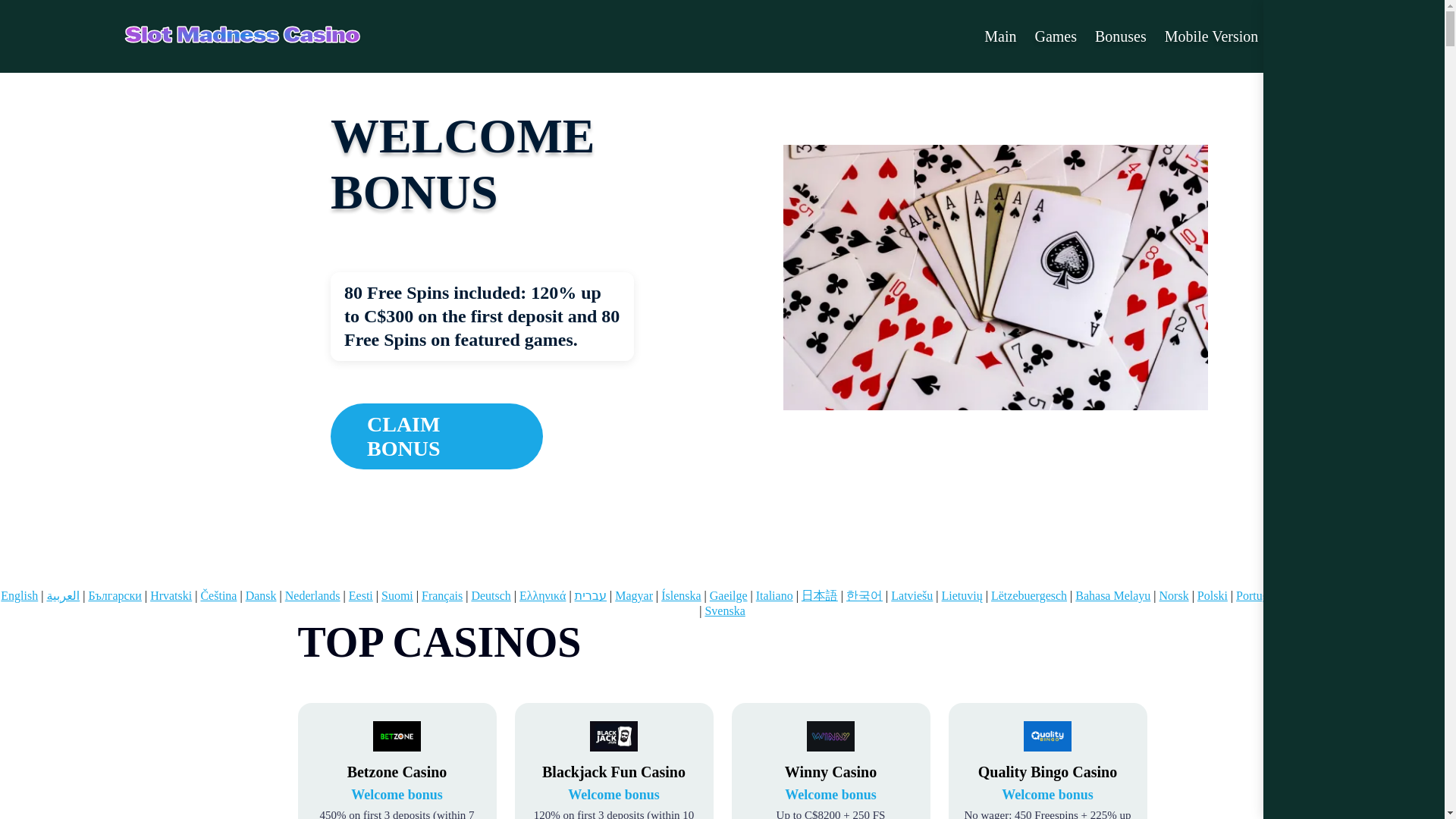 website screenshot of https://slotmadness3.bond/