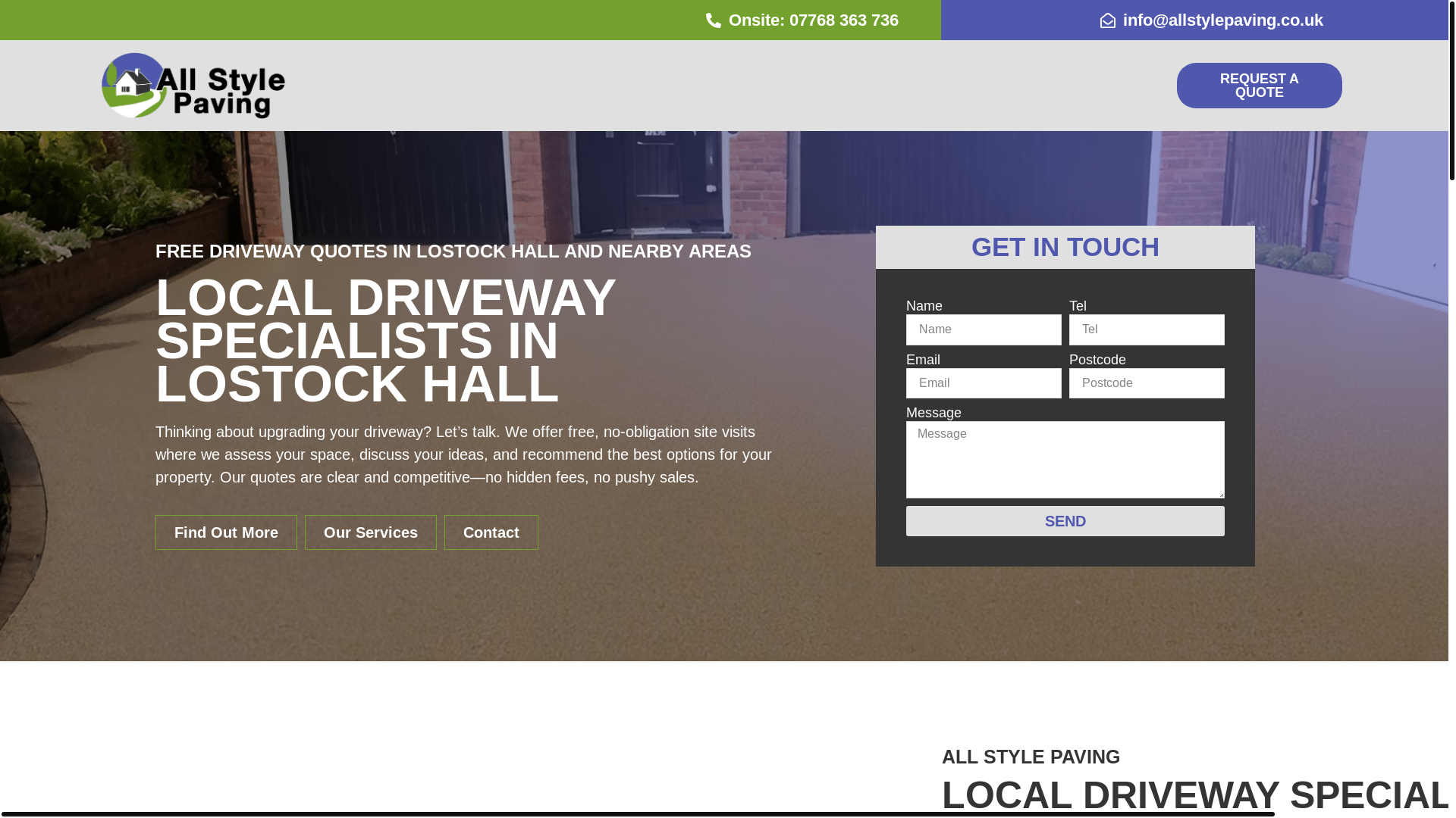 website screenshot of https://drivewaycompanyleyland.co.uk/
