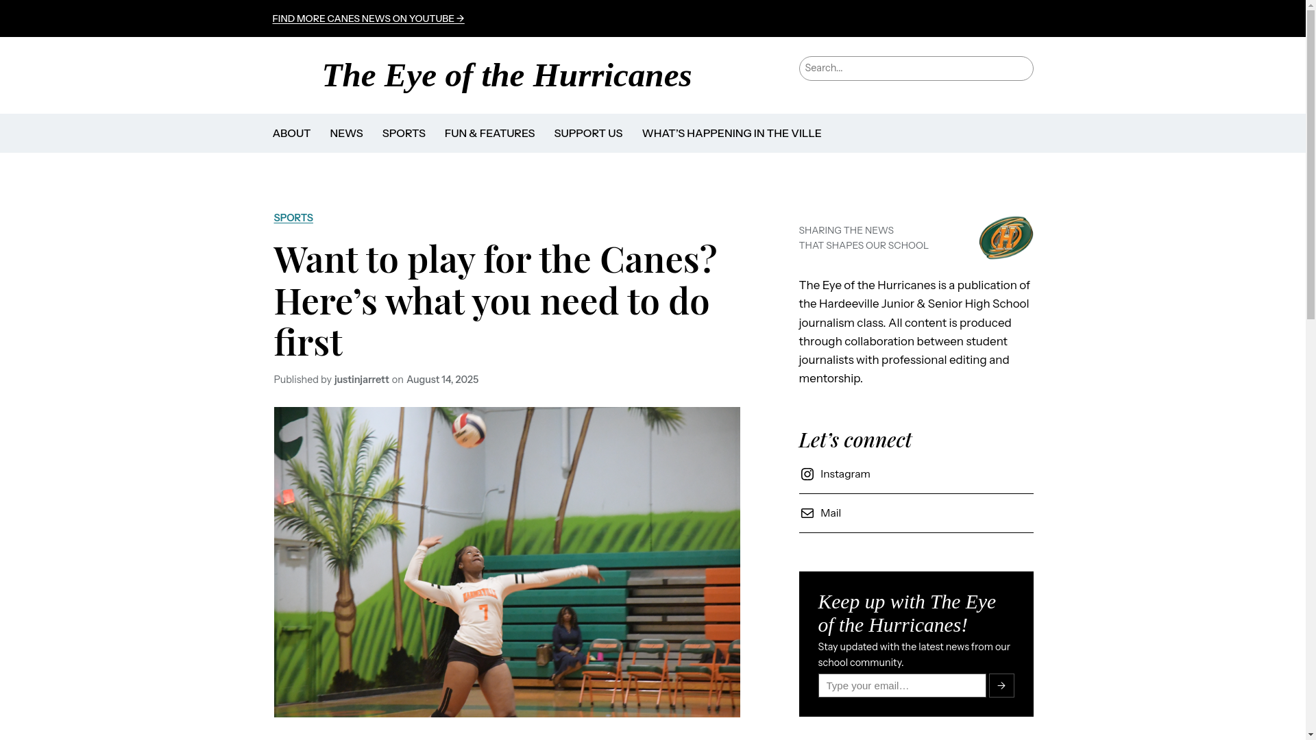 website screenshot of https://hvlcanesnews.org/