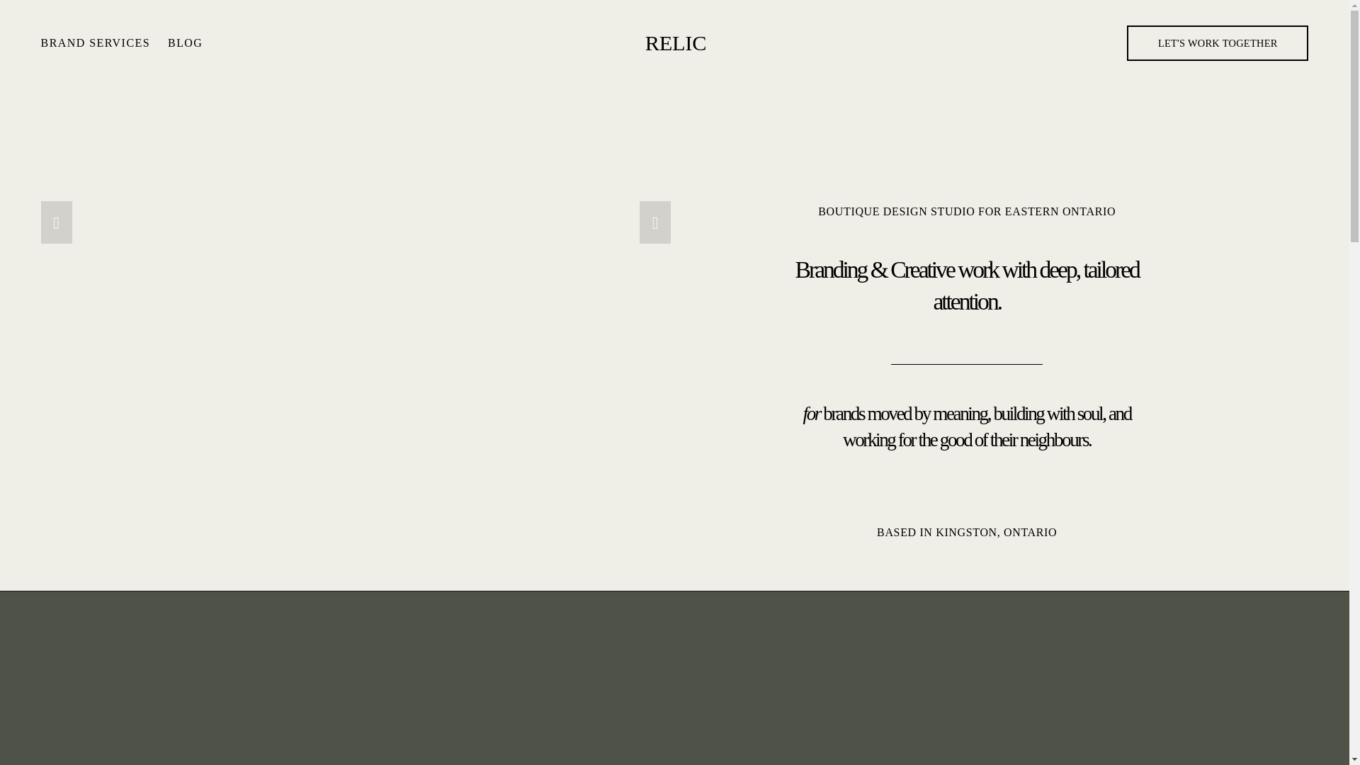 website screenshot of https://relicdesignstudio.com/