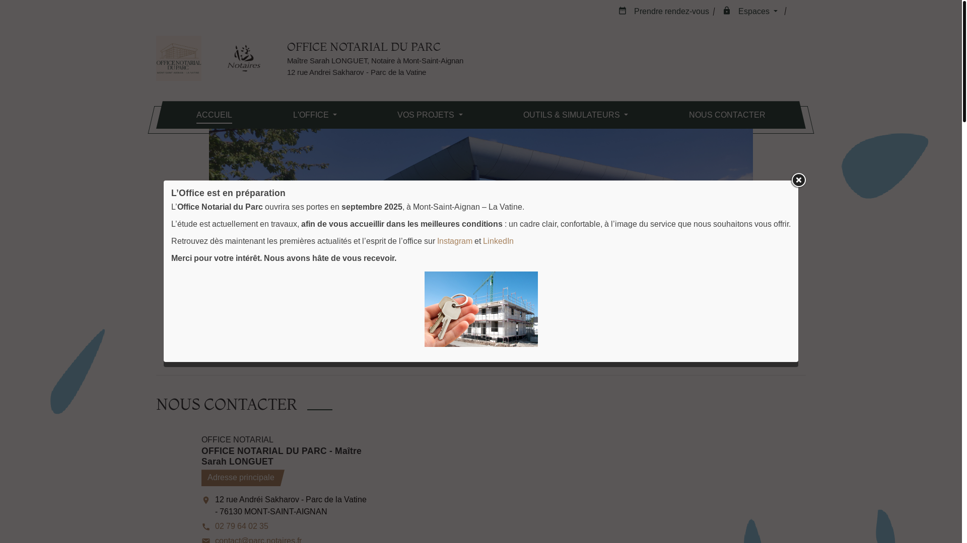 website screenshot of https://officeduparc-montsaintgnan.notaires.fr/