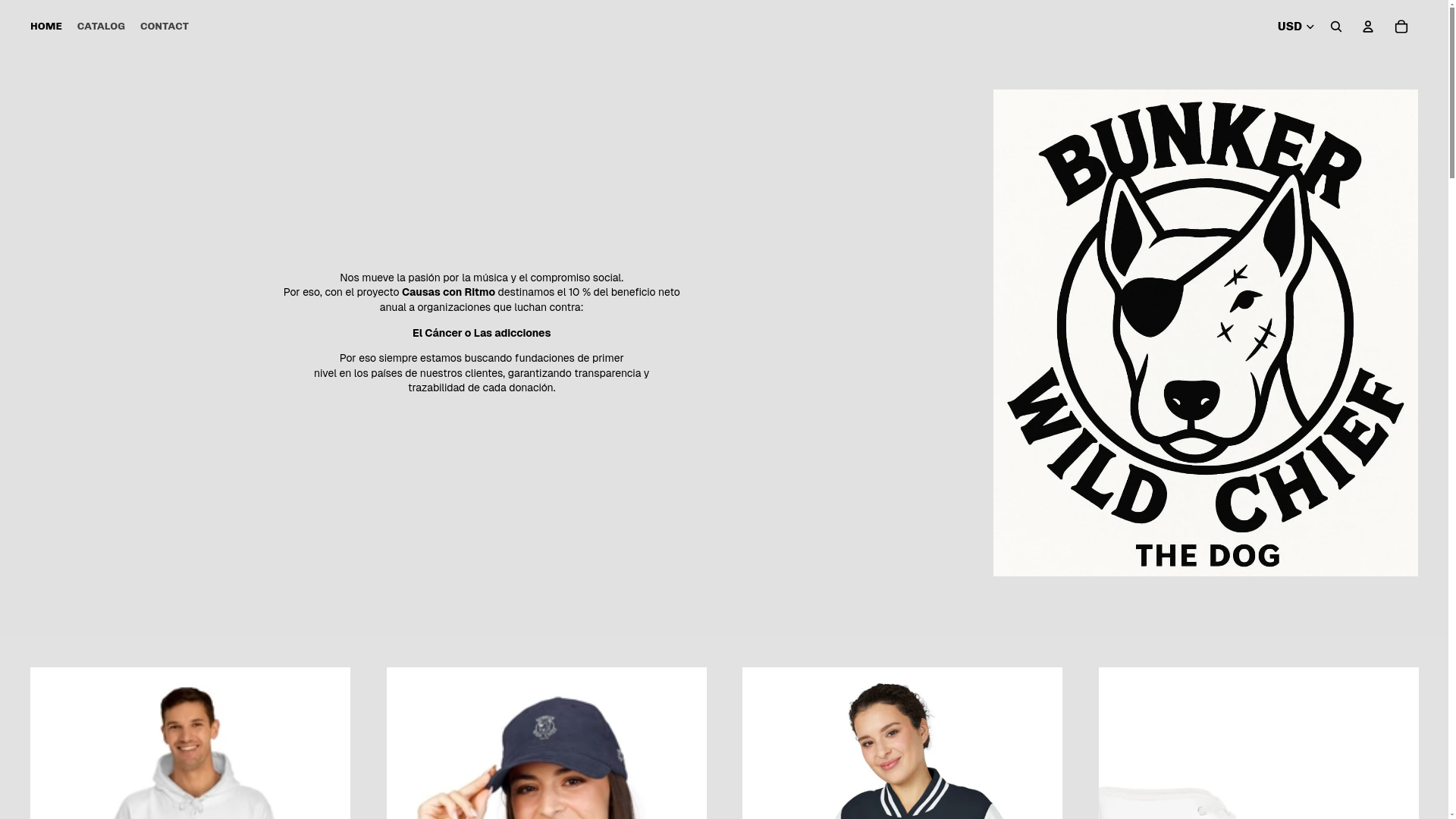 website screenshot of https://bunkerwildchief.com/