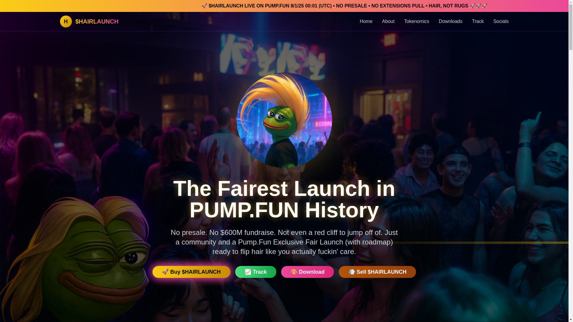 website screenshot of https://hairlaunch.io/