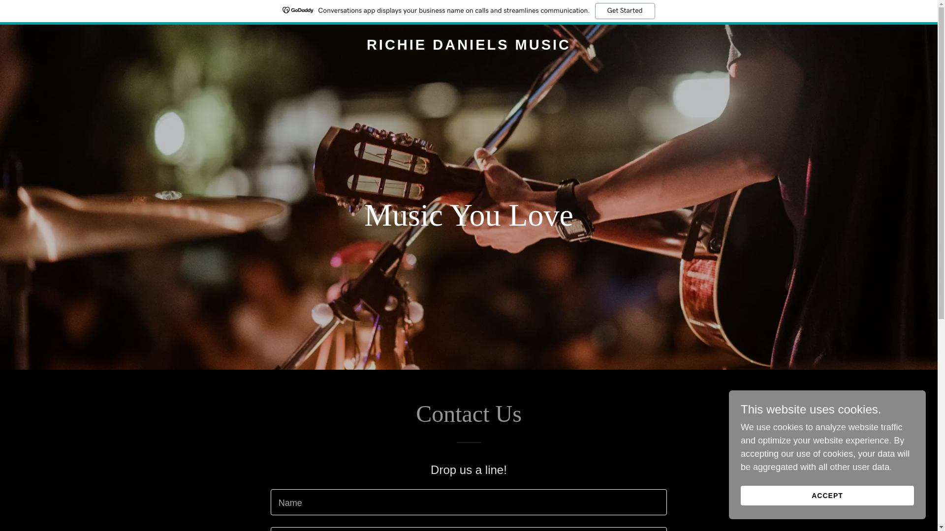 website screenshot of https://richiedanielsmusic.com/