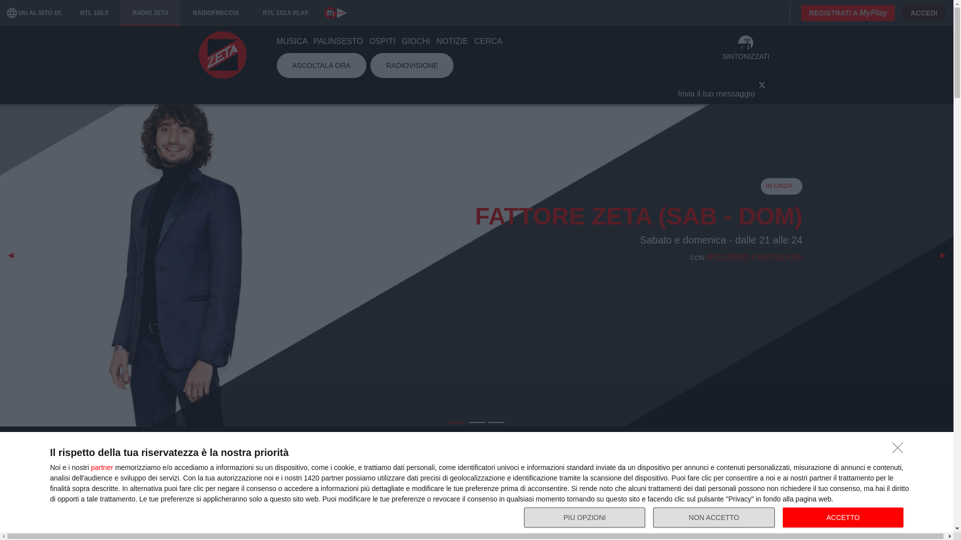 website screenshot of https://radiozeta.it/