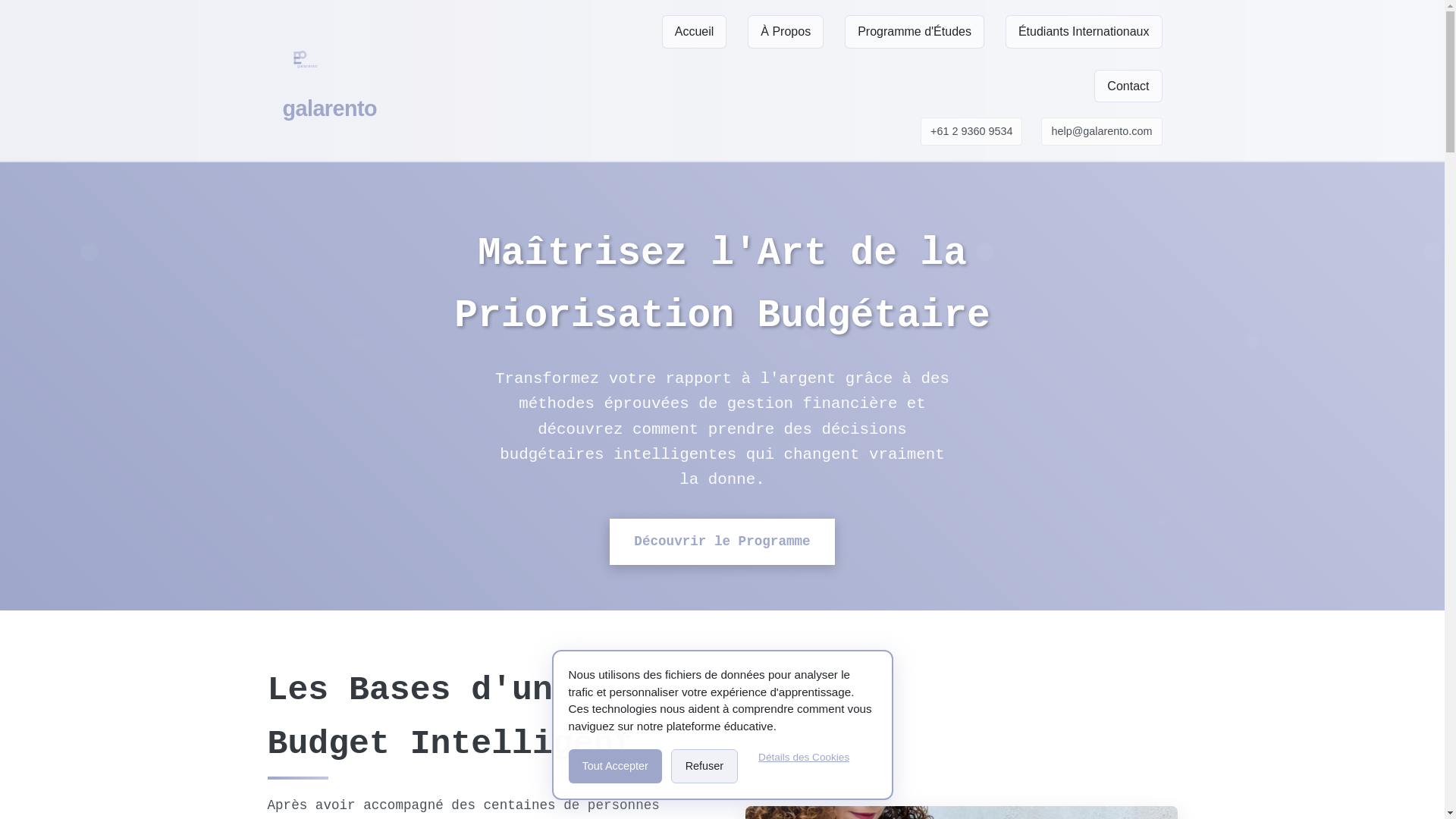 website screenshot of https://galarento.com/