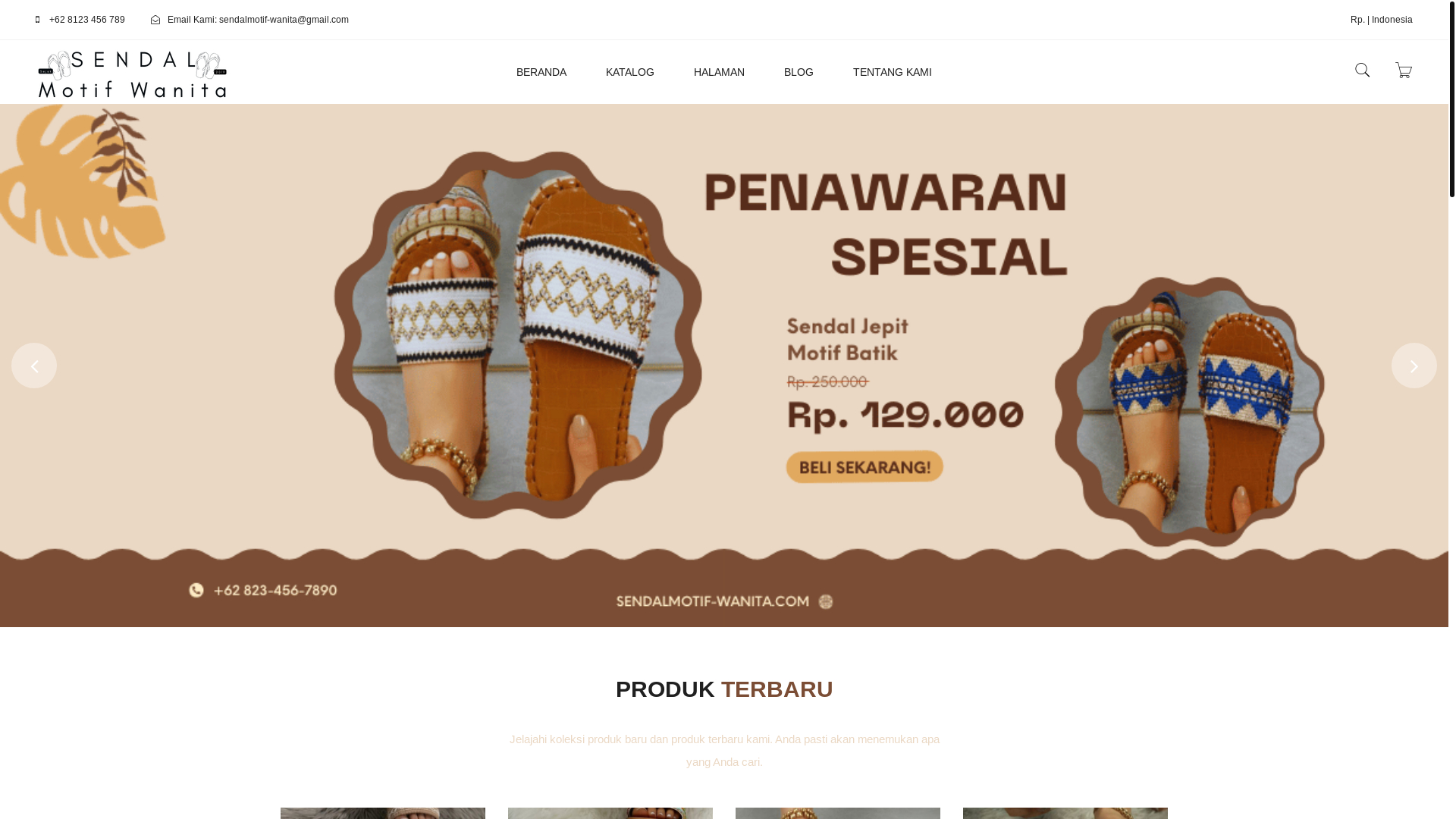 website screenshot of https://sendalmotif-wanita.pages.dev/