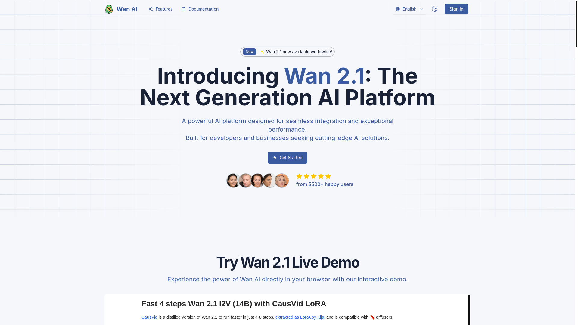 website screenshot of https://wan2ai.com/