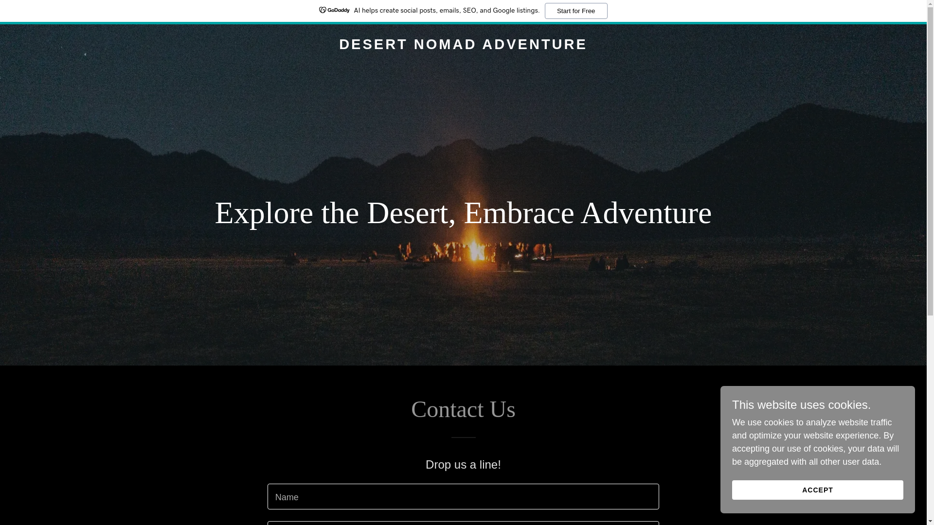website screenshot of https://desertnomadadventure.com/