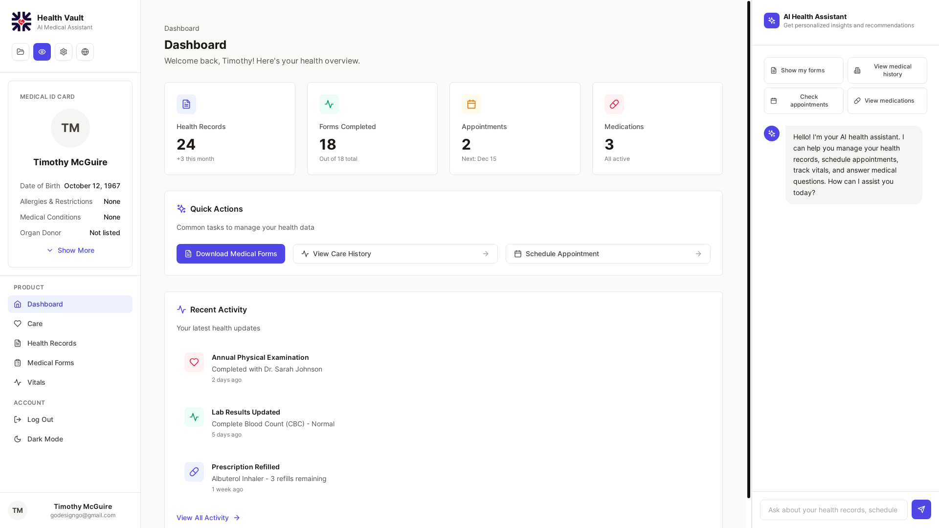 website screenshot of https://healthvault27.com/