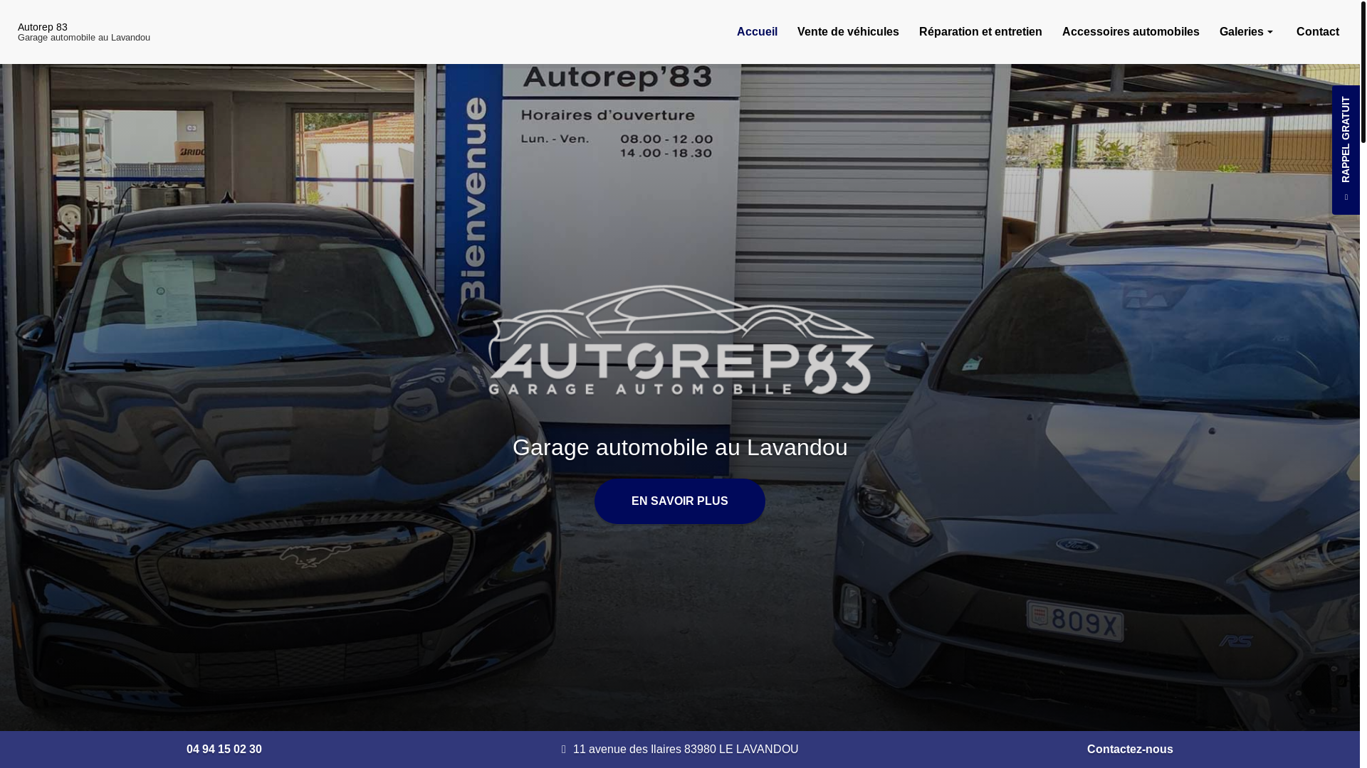website screenshot of https://garagelelavandou.fr/
