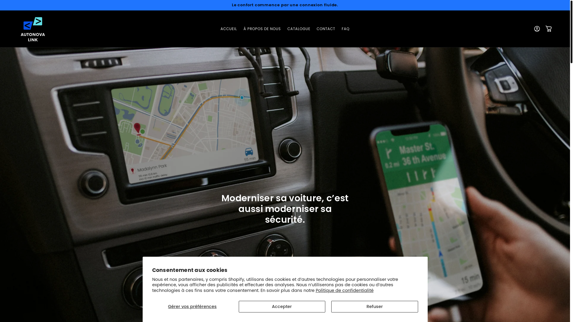 website screenshot of https://autonovalink.com/